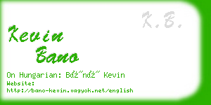 kevin bano business card